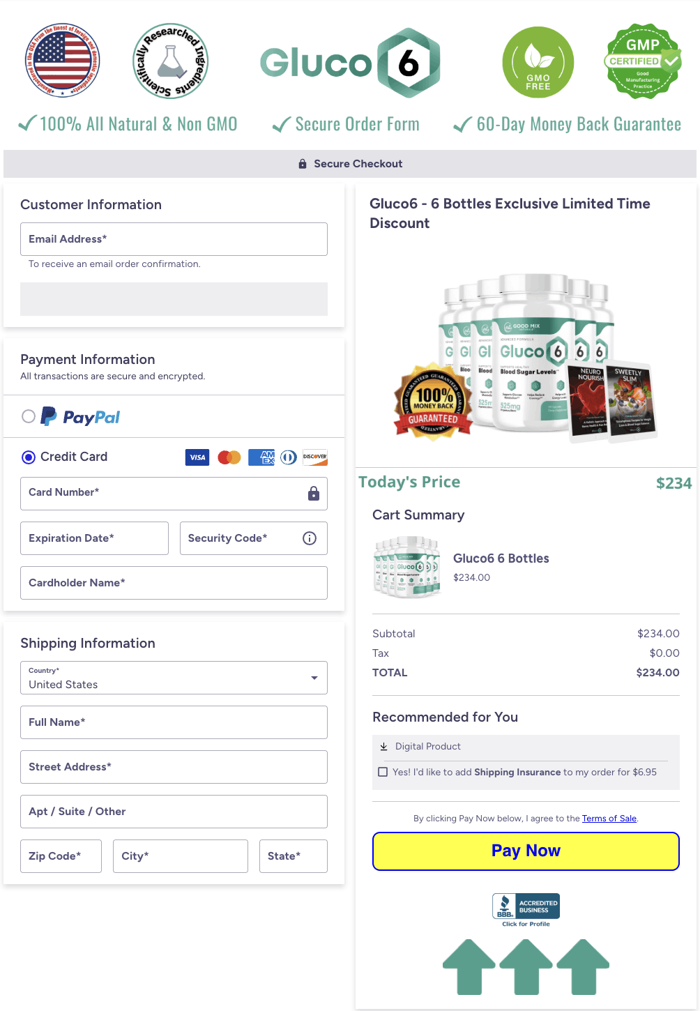 Gluco6-Checkout Page